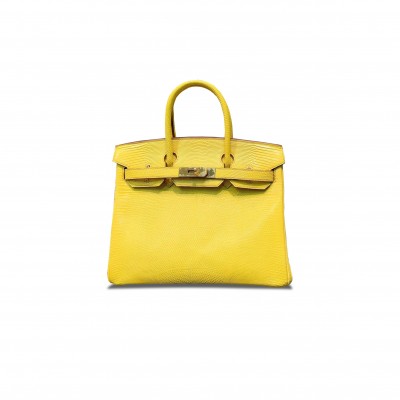 HERMÈS MASTER BIRKIN 30 LIZARD BRIGHT YELLOW GOLD BUCKLE H028352CA55 (30*22*16cm)